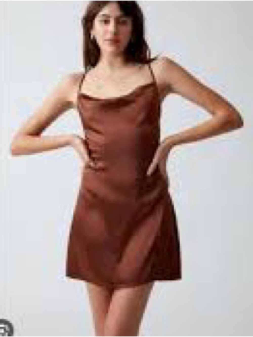 NWT Pacsun La hearts brown cowl neck mini satin dress